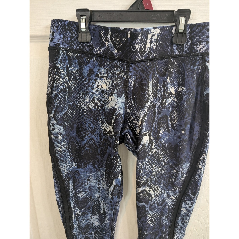 HPE Snakeskin‎ Leggings Women Blue Black Mesh Panel Activewear NWT - Size L - Picture 4 of 7